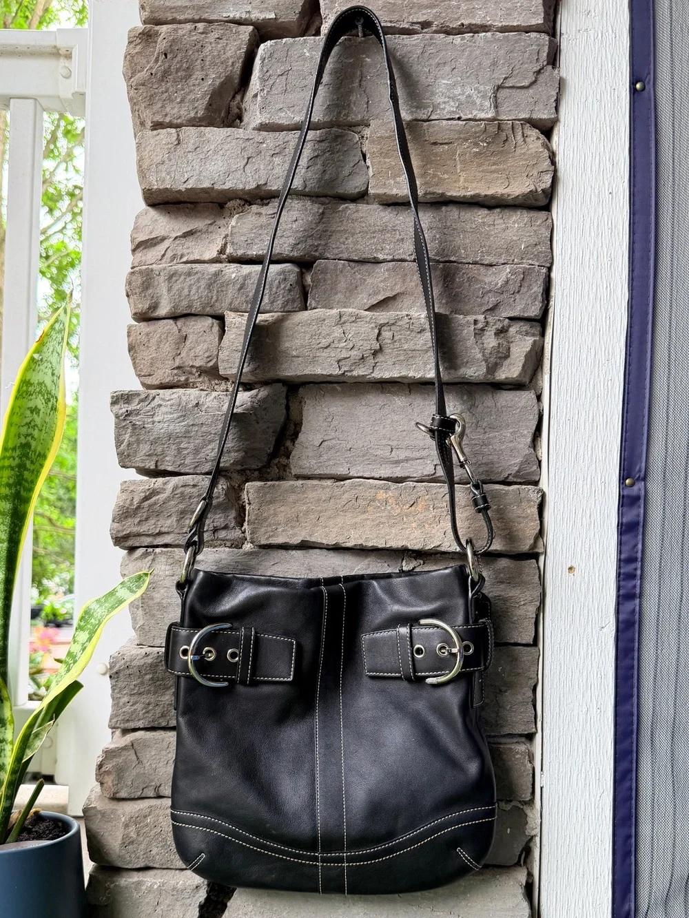 Coach Soho Slim Duffle Black Leather Women’s Crossbody Bag